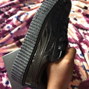 Puma Black Creeper Wrinkled Patent